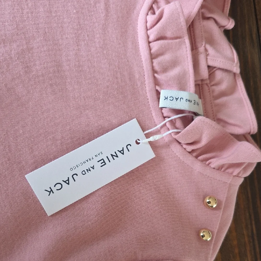 Janie and Jack Pink Long Sleeve Ruffled Top - Picture 2 of 4